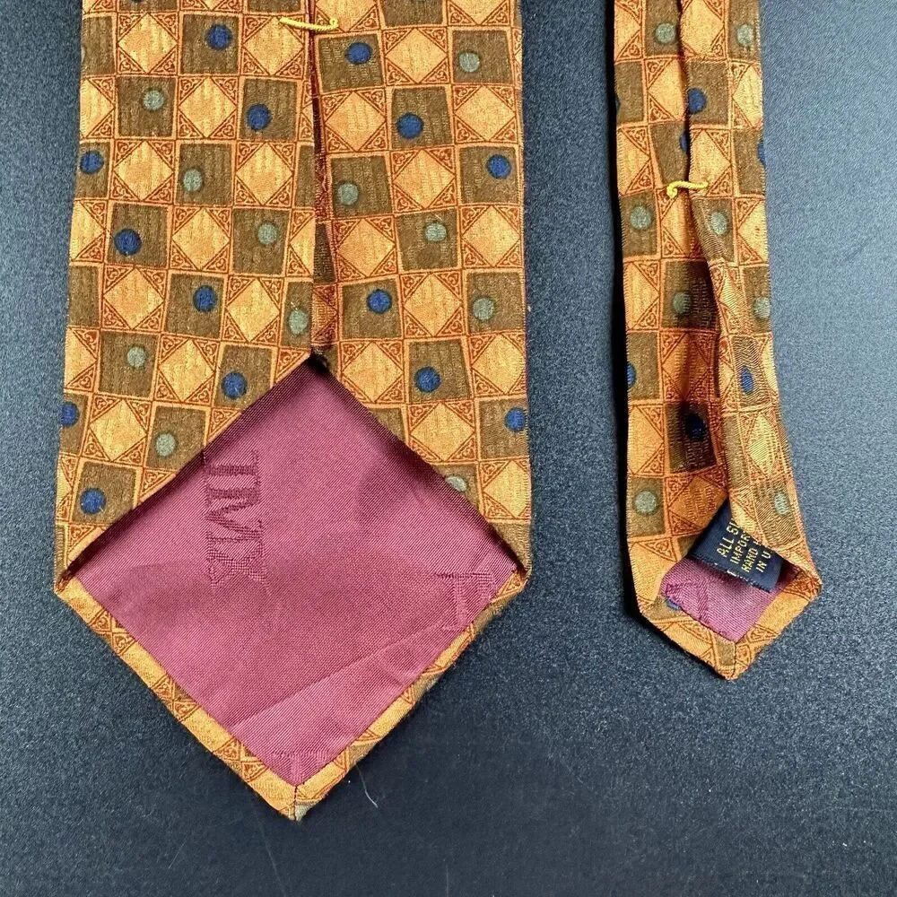 XMI for Nordstrom Tie Mens 56 in Diamond Geometric All Silk Hand Made in USA